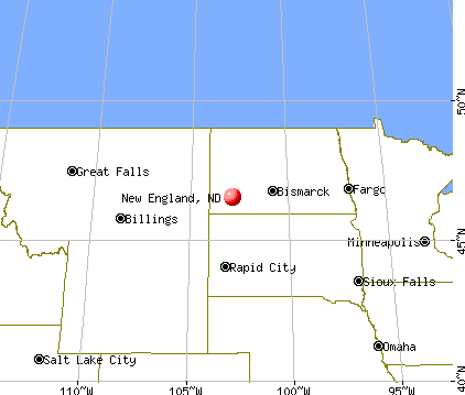 New England, North Dakota map