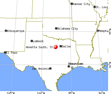 Annetta South, Texas map