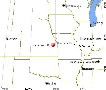 Overbrook, Kansas map