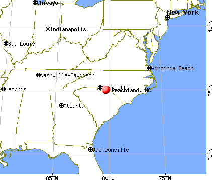 Peachland, North Carolina map