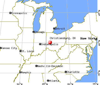 Christiansburg, Ohio map