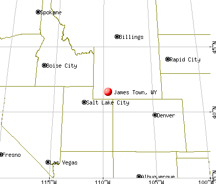 James Town, Wyoming map