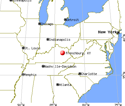 Frenchburg, Kentucky map