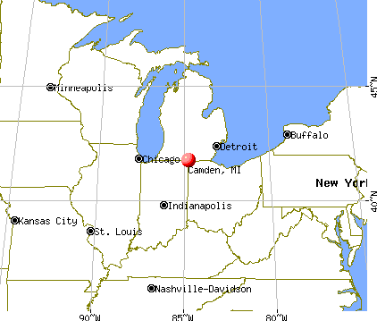Camden, Michigan map