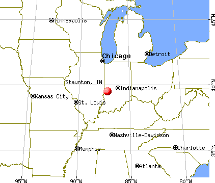 Staunton, Indiana map