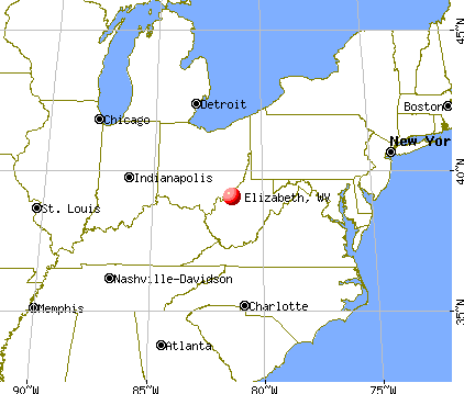 Elizabeth, West Virginia map