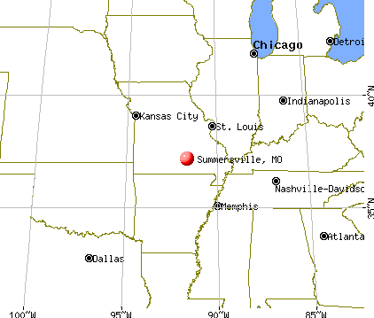 Summersville, Missouri map
