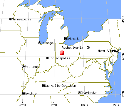 Rushsylvania, Ohio map