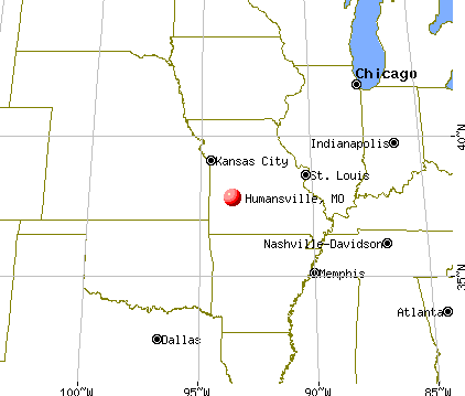 Humansville, Missouri map