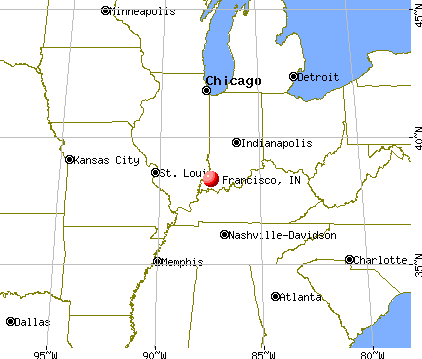 Francisco, Indiana map