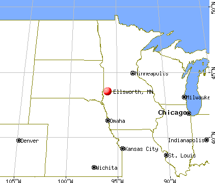 Ellsworth, Minnesota map