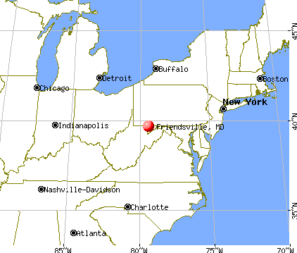 Friendsville, Maryland map
