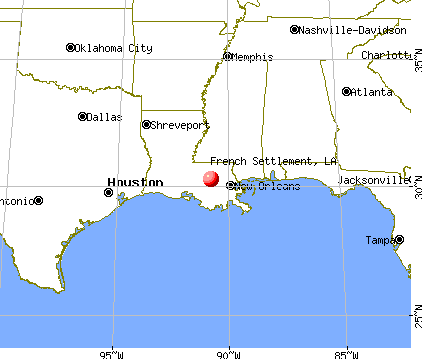 French Settlement, Louisiana map