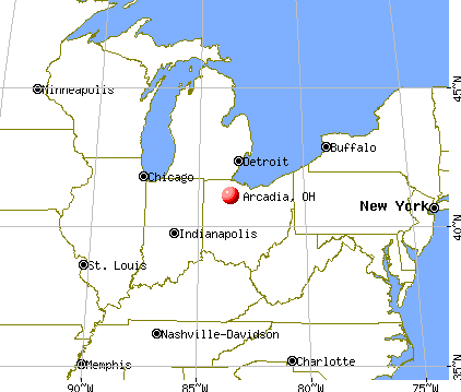 Arcadia, Ohio map