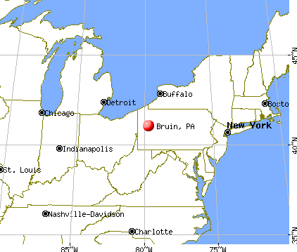 Bruin, Pennsylvania map