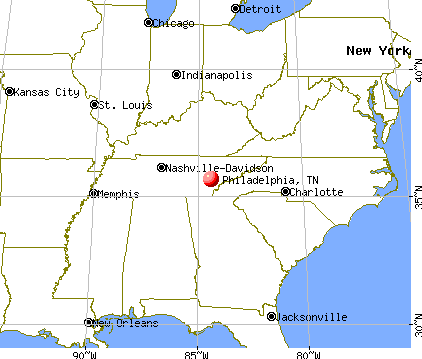 Philadelphia, Tennessee map