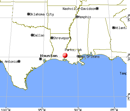 Parks, Louisiana map