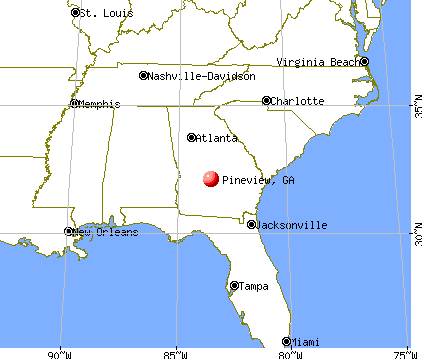 Pineview, Georgia map