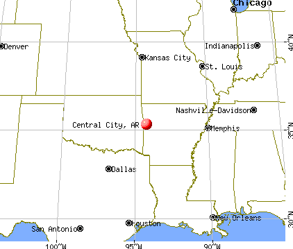 Central City, Arkansas map