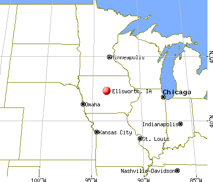 Ellsworth, Iowa map