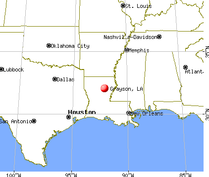 Grayson, Louisiana map