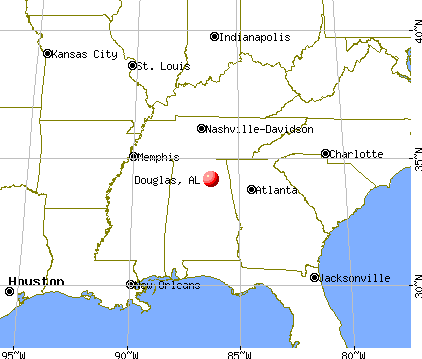 Douglas, Alabama map