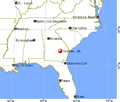 Uvalda, Georgia map
