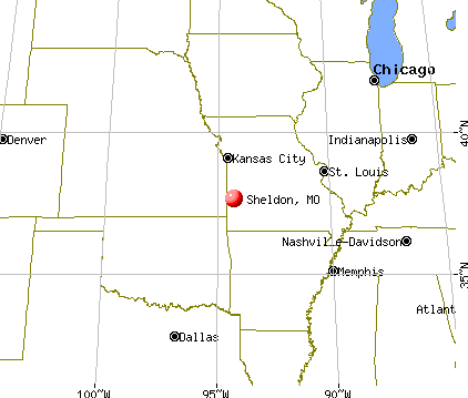 Sheldon, Missouri map