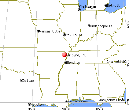 Arbyrd, Missouri map