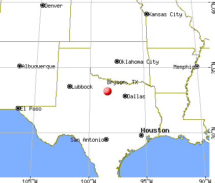 Bryson, Texas map