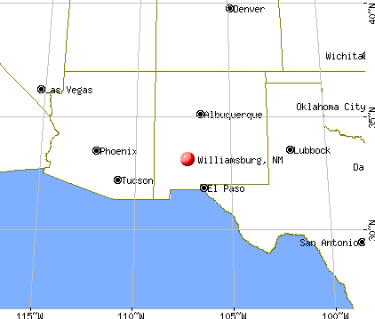 Williamsburg, New Mexico map