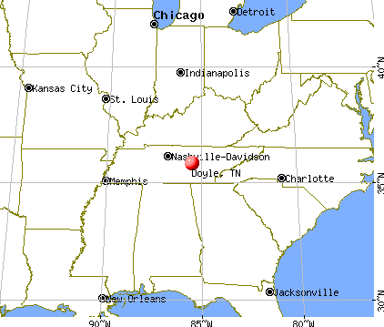 Doyle, Tennessee map