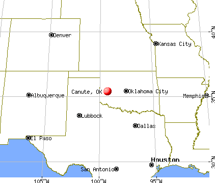 Canute, Oklahoma map