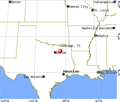 Lone Oak, Texas map