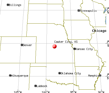 Cawker City, Kansas map