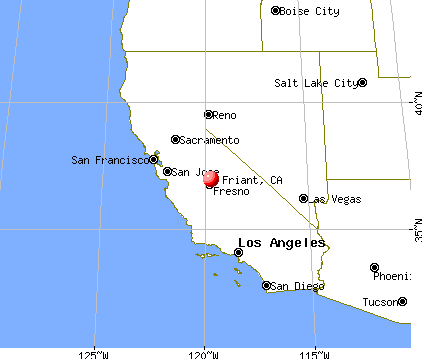 Friant, California map