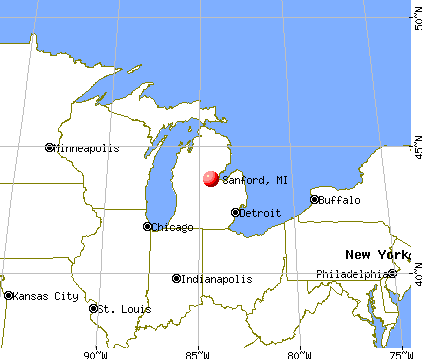 Sanford, Michigan map