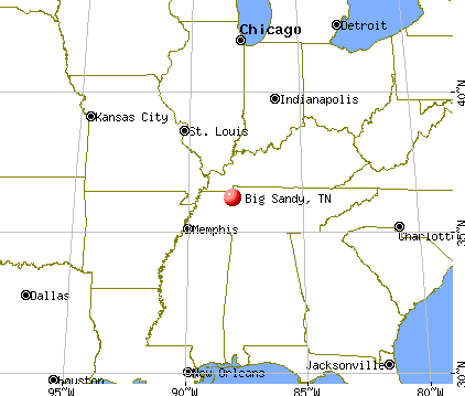 Big Sandy, Tennessee map