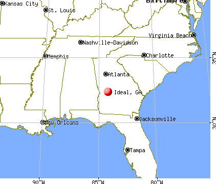 Ideal, Georgia map