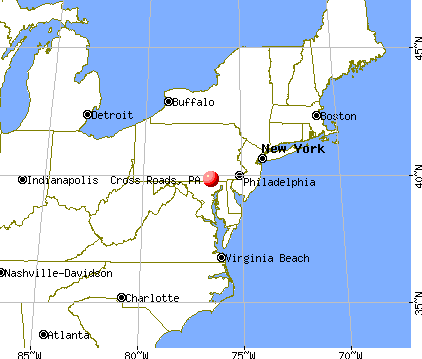 Cross Roads, Pennsylvania map