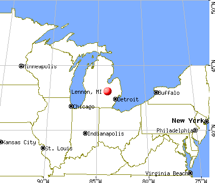 Lennon, Michigan map
