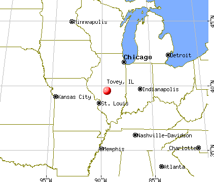 Tovey, Illinois map