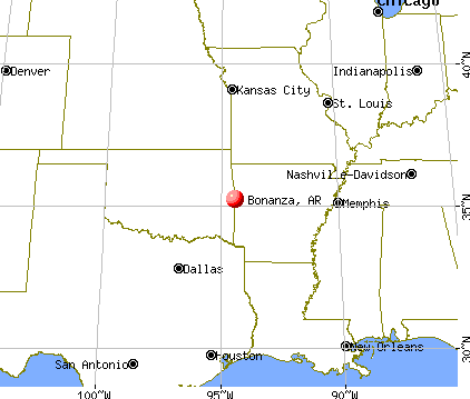 Bonanza, Arkansas map