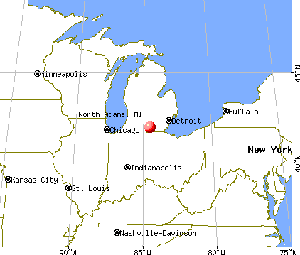 North Adams, Michigan map