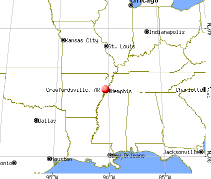 Crawfordsville, Arkansas map