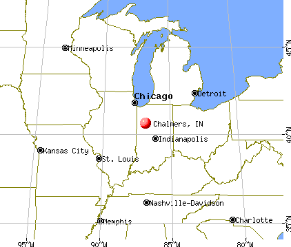 Chalmers, Indiana map