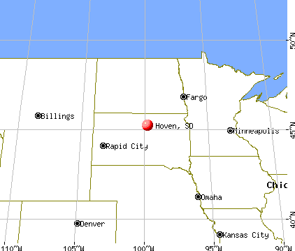 Hoven, South Dakota map