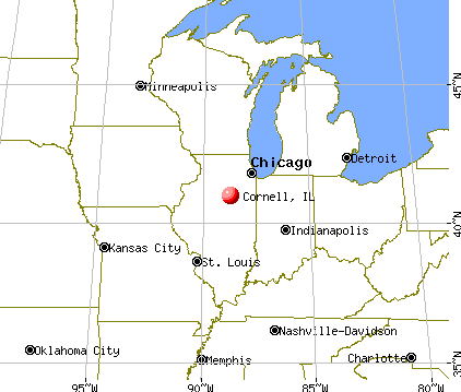 Cornell, Illinois map