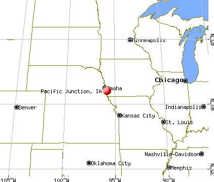 Pacific Junction, Iowa map