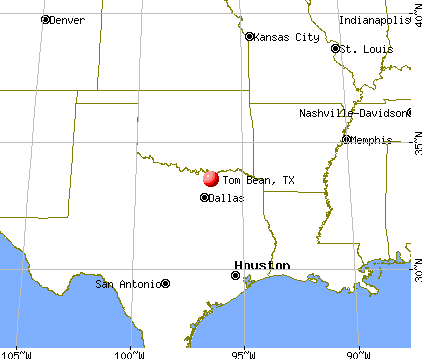 Tom Bean, Texas map